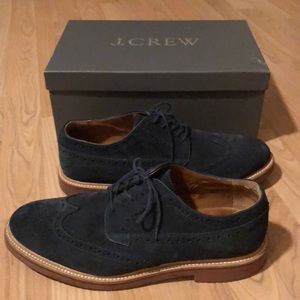 J Crew Kenton Suede Wing Tips Navy Size 10.5